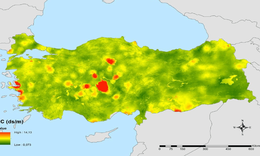 Türkiye'nin tuzluluk haritası