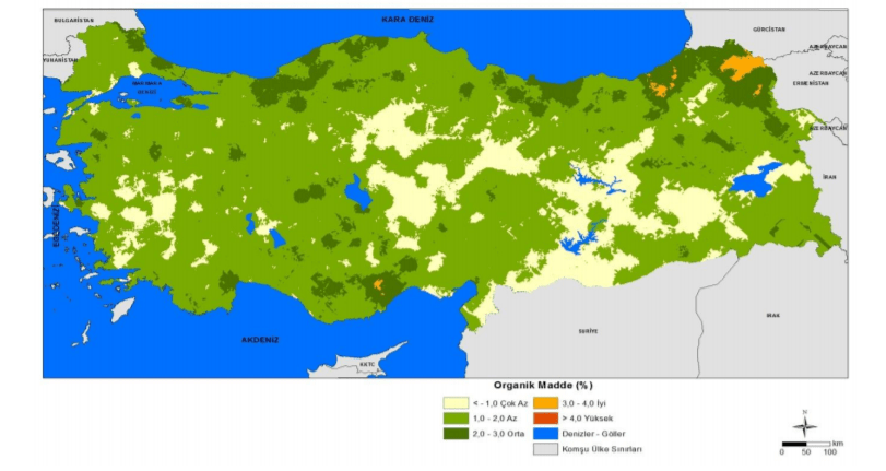 Türkiye Topraklarının Organik Madde Haritası (3)